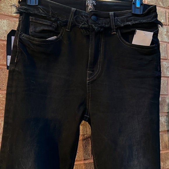 NWT PRPS High-Waist Denim Joggers Washed Black Size 27 - Picture 2 of 9